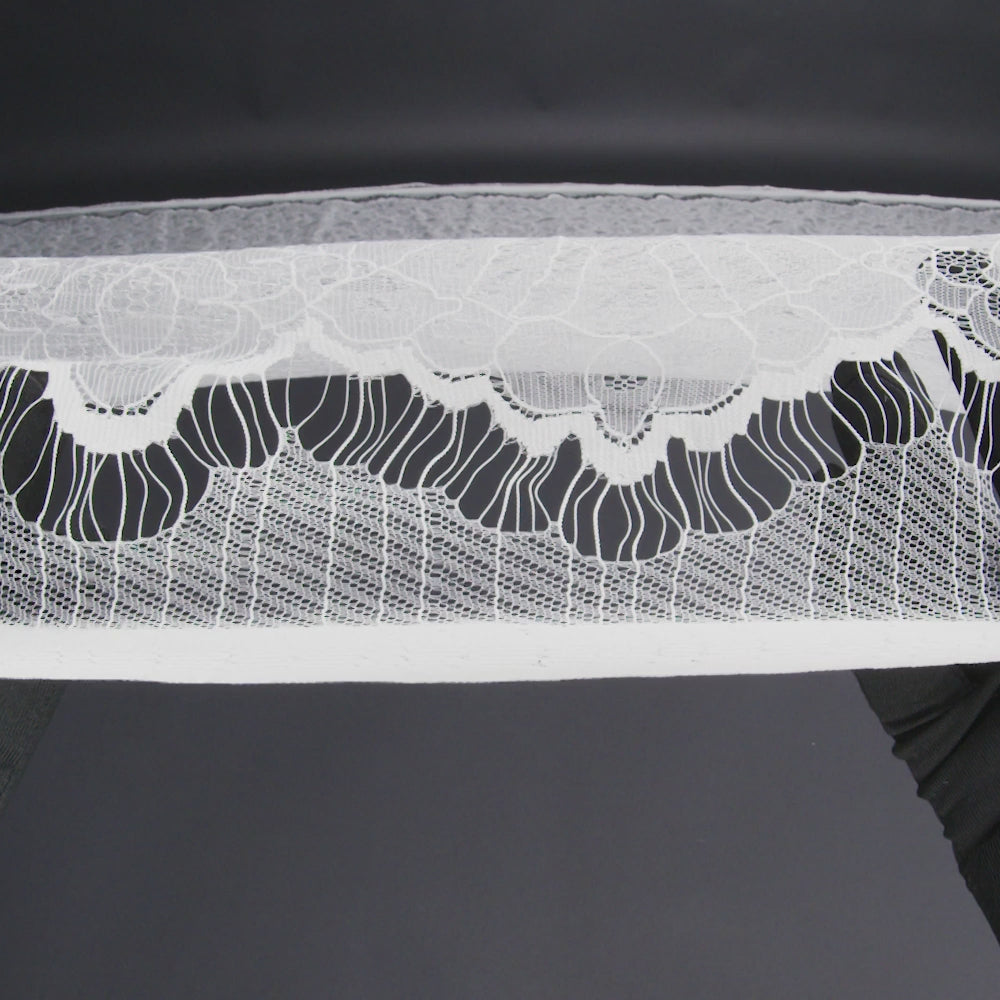 Chantilly Lace with Scalloped Borders - White All-Over Florals - Image 6 of 6
