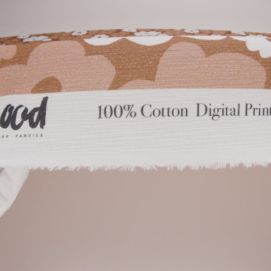 Slubbed Gauzy Cotton Woven - Brown, Tan and White Retro Florals - Mood Exclusive Boogie & Bloom Print - Image 6 of 6