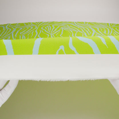 Mood Exclusive Green Funky Feline Stretch Brushed Cotton Twill