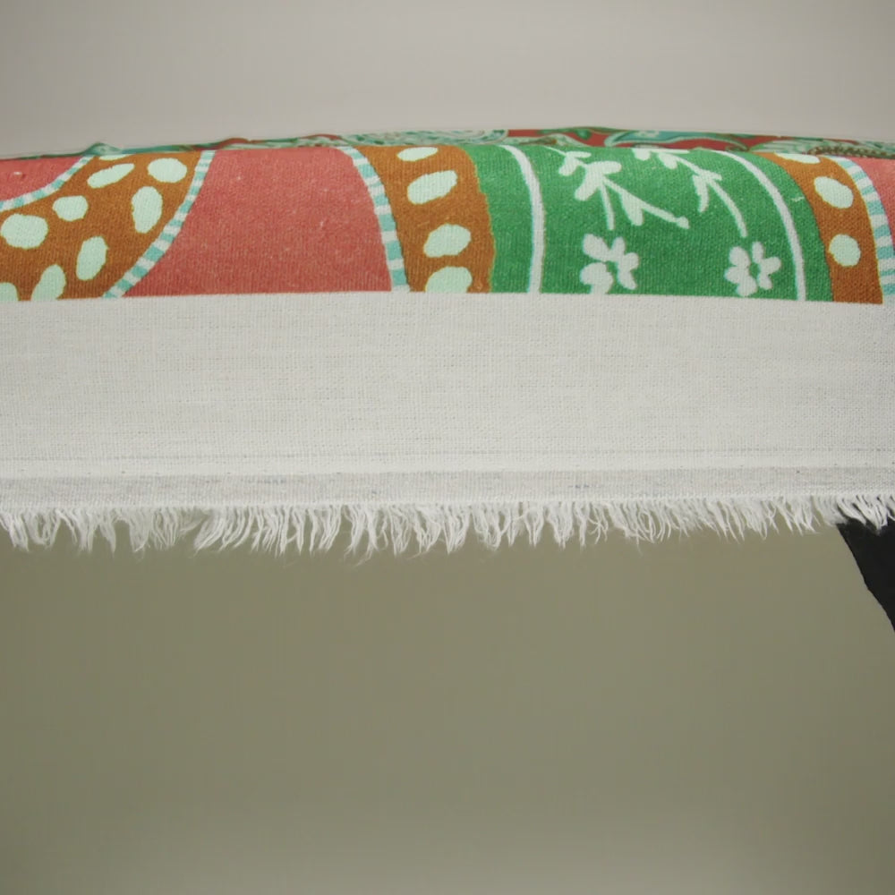 Linen and Rayon Woven - Green, Sky Blue and Ginger Spice Paisley - Mood Exclusive Sprightly Scrolls Print - Image 6 of 6