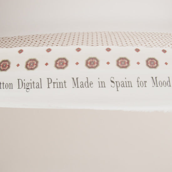 Cotton Voile - White and Brown Medallions - Gemstone Carnations Print - Mood Exclusive St. Tropez Collection - Image 5 of 5