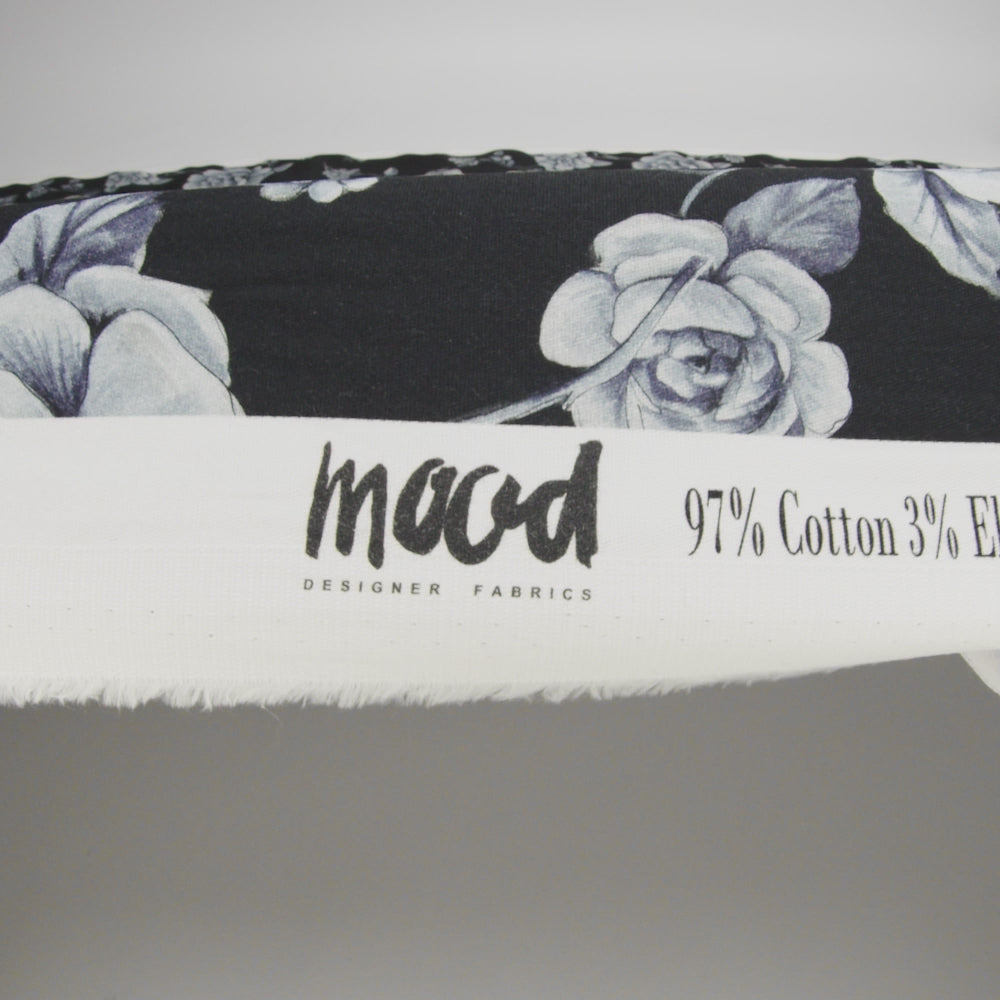 Brushed Stretch Cotton Twill Print - Midnight Navy and Blue Gray Floral - Mood Exclusive Bushel and a Peck - Image 6 of 6