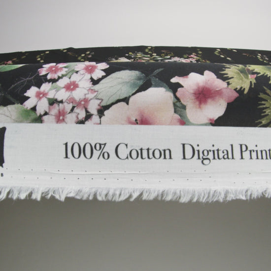 Cotton Voile - Black and Green Birds and Flowers - La Grande Tournee Print - Mood Exclusive Jacques Collection - Image 5 of 5
