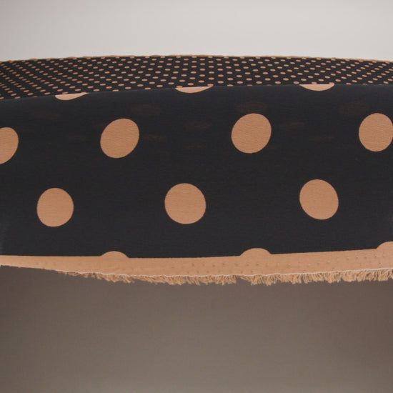Famous Australian Designer Black and Gold Polka Dot Silk Crepe de Chine - Image 6 of 6