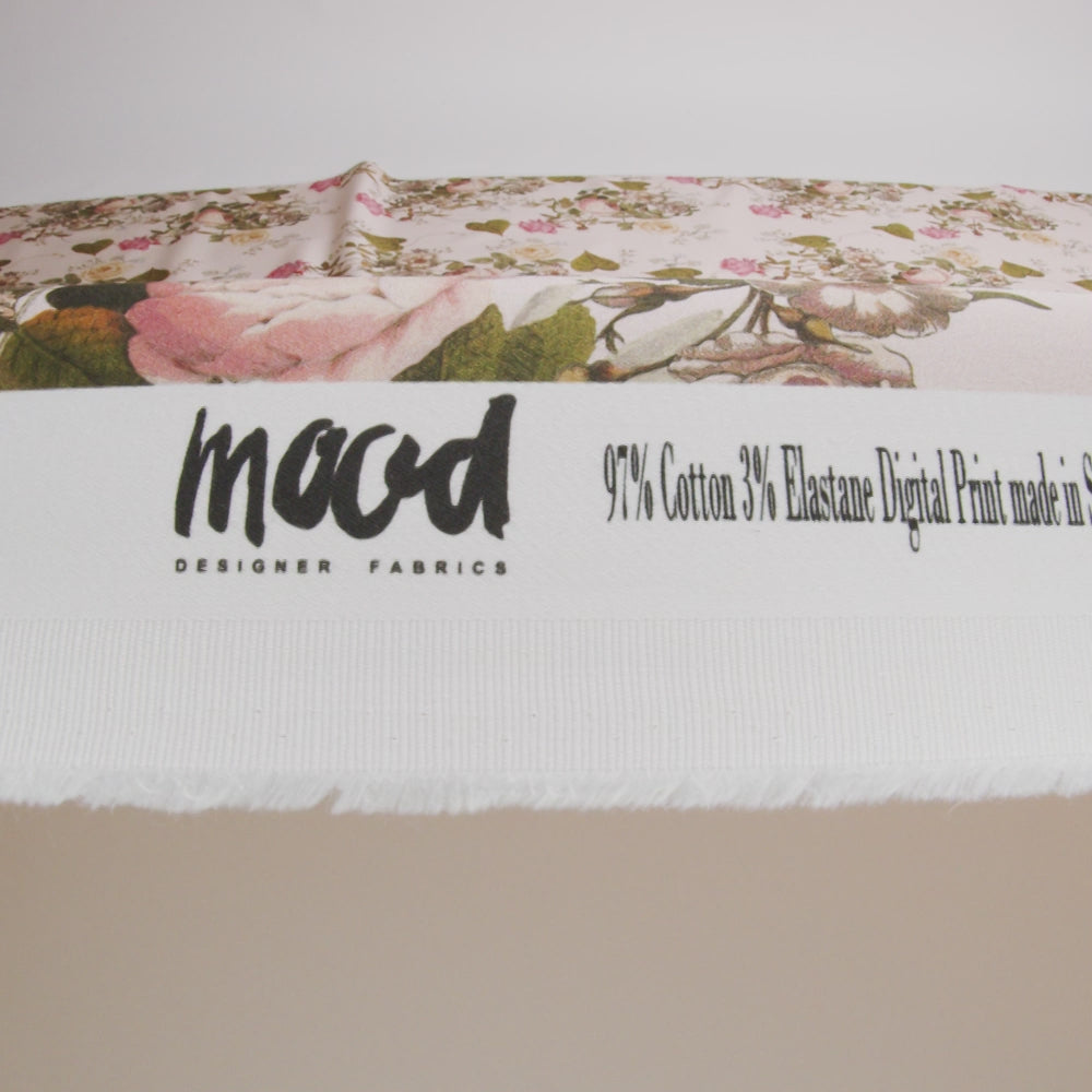 Stretch Cotton Sateen - Silver Peony Floral - Blossoms of the Heart Print - Mood Exclusive Kenko Collection - Image 5 of 5