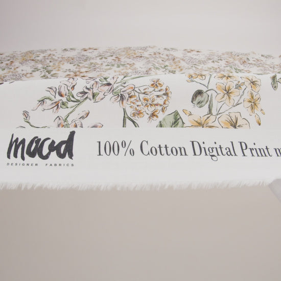 Cotton Voile - White Floral - Blossoms Adrift Print - Mood Exclusive Serengeti Collection - Image 5 of 5