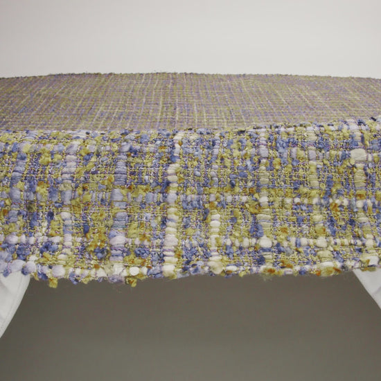 Viscose and Acrylic Chenille Tweed - Blue and Mustard Metallic - Newcastle Collection - Image 6 of 7