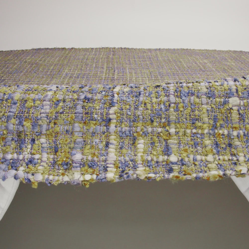 Viscose and Acrylic Chenille Tweed - Blue and Mustard Metallic - Newcastle Collection - Image 6 of 7