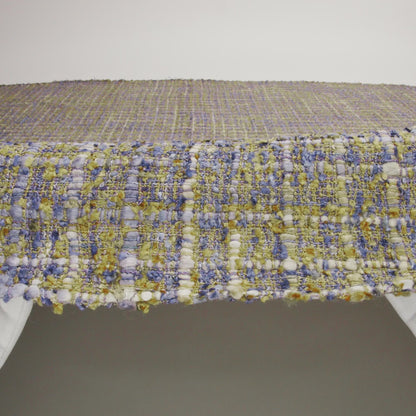 Viscose and Acrylic Chenille Tweed - Blue and Mustard Metallic - Newcastle Collection
