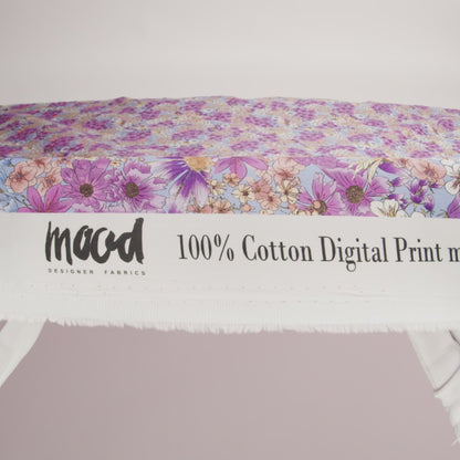 Mood Exclusive Periwinkle Patchwork Perennials Cotton Voile