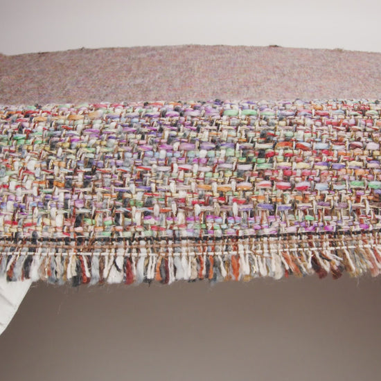 Polyester Tweed Woven - Rainbow and Metallic Gold Mottle - Image 6 of 6