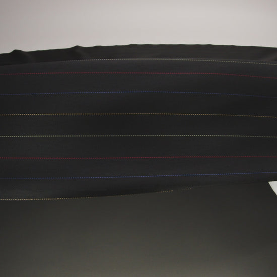 Black and Rainbow Pinstriped Acetate Twill Lining - Image 6 of 7