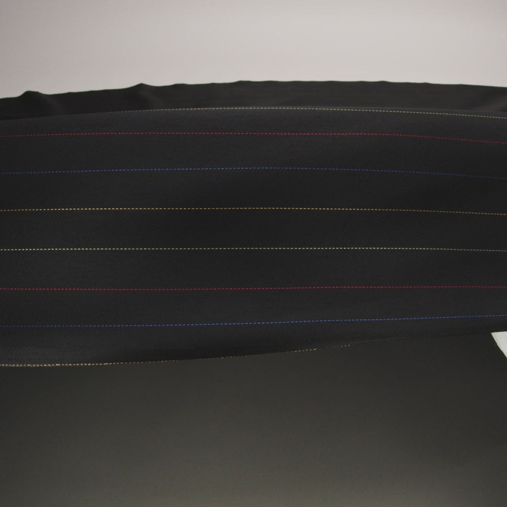Black and Rainbow Pinstriped Acetate Twill Lining - Image 6 of 7