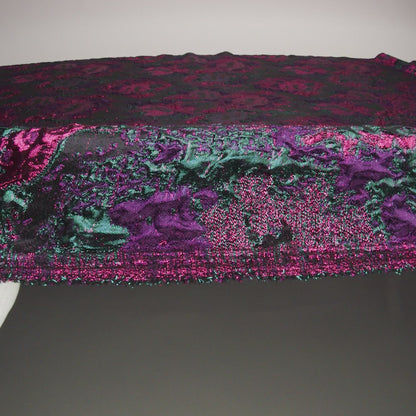 Metallic Fuchsia, Teal and Black Garden of Abstraction Luxury Brocade