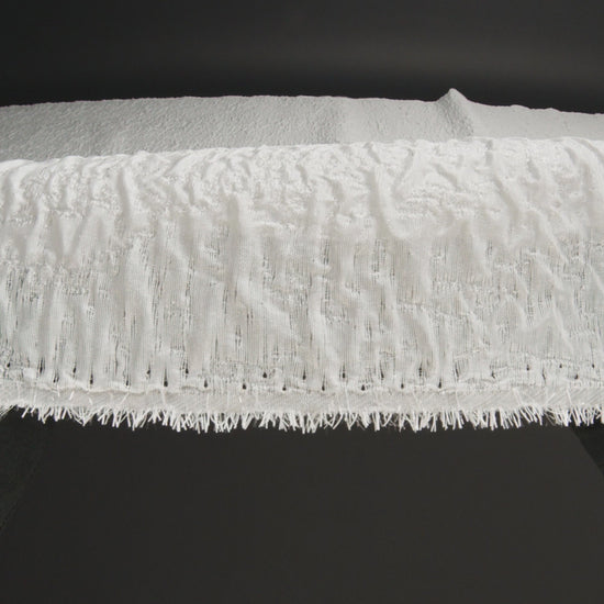 Metallic White Crinkled Luxury Brocade - Image 6 of 6