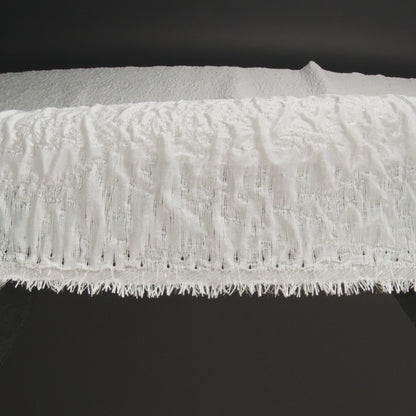 Metallic White Crinkled Luxury Brocade