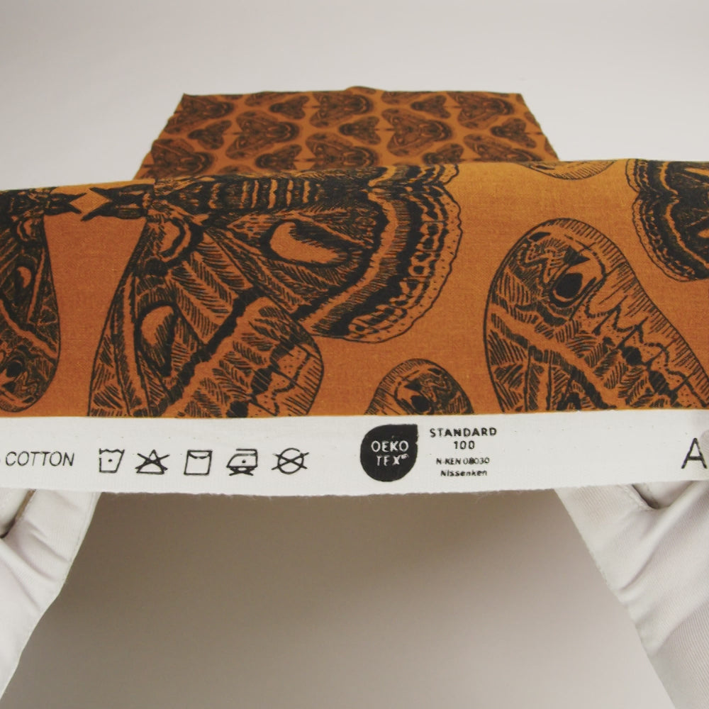 Printed Quilting Cotton by Anna Maria Textiles for Northcott - Saffron Cecropia Moths - Indelible Ink Collection - Image 6 of 6