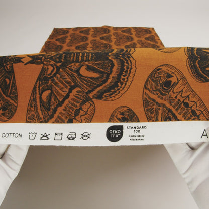 Printed Quilting Cotton by Anna Maria Textiles for Northcott - Saffron Cecropia Moths - Indelible Ink Collection