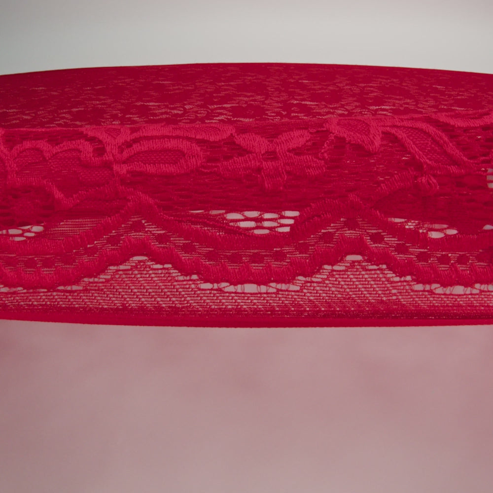 Italian Red Stretch Crochet Lace - Image 4 of 4