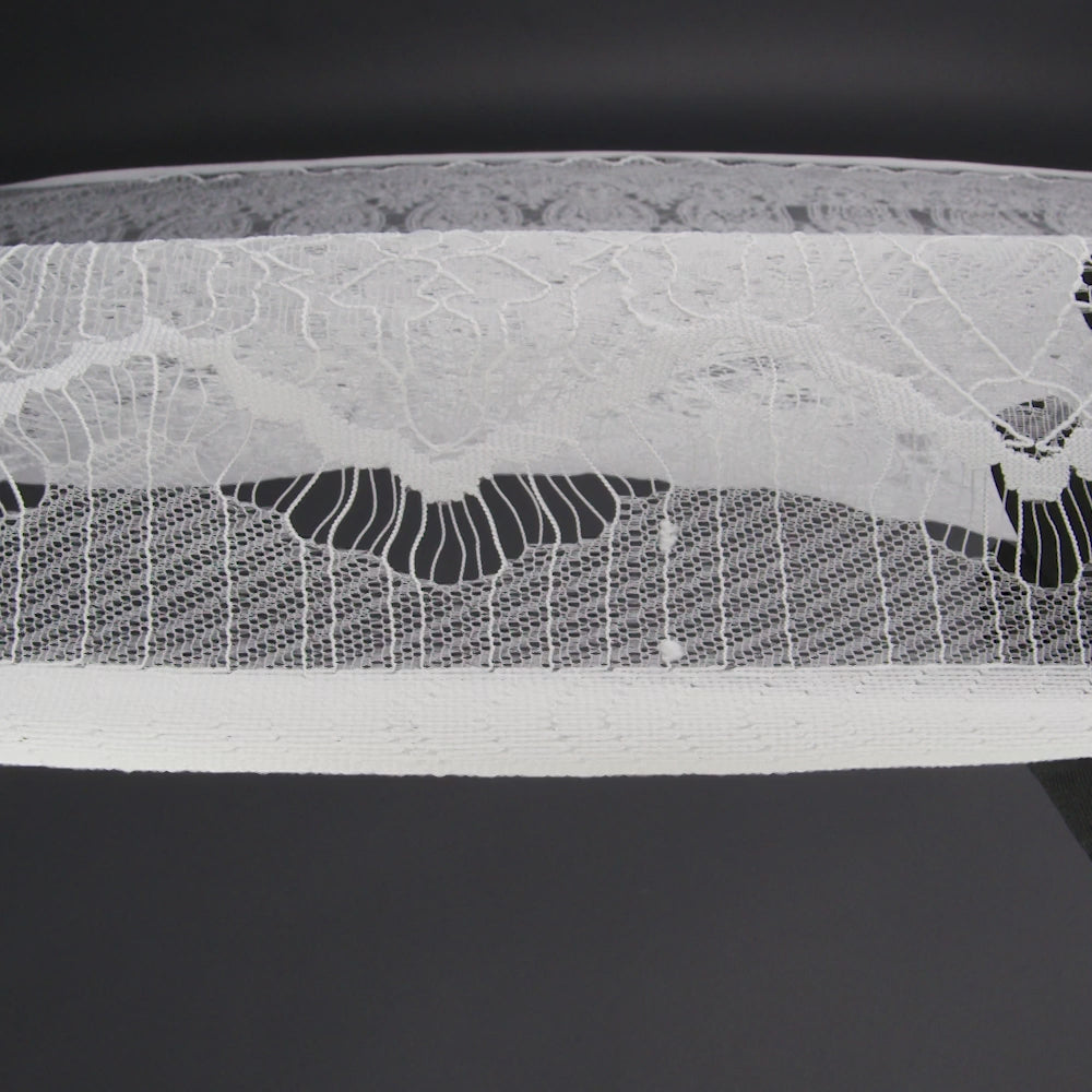 Re-Embroidered Lace with Scalloped Borders - White Floral Frames - Image 6 of 6