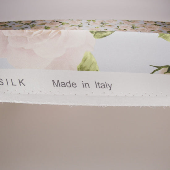Silk Charmeuse Print 16MM, Made in Italy - Pale Blue, White and Green Bunches of Roses - Image 6 of 6