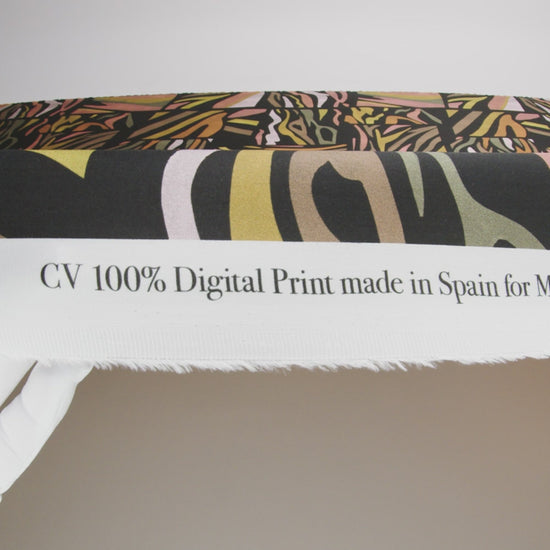 Rayon Challis - Black and Green Animal Stripe Patchwork - In Bocca al Lupo Print - Mood Exclusive Viso Collection - Image 5 of 5