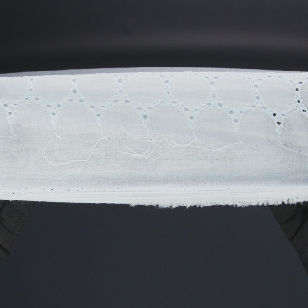 Embroidered Eyelet Cotton Voile - Pale Aqua Circles of Circles - Naomi Collection - Image 6 of 6