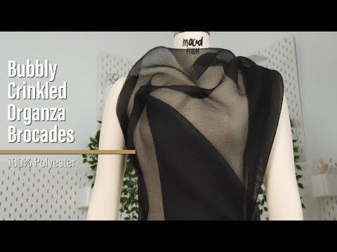Black Bubbly Crinkled Organza Brocade - Image 6 of 6