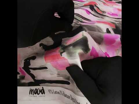 Stretch Cotton Sateen - Pink and Orange Abstract Paint Drips - Painted Aspirations Print - Mood Exclusive Metro Collection - Image 7 of 7