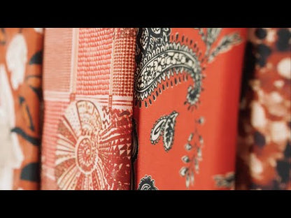 Cotton Voile - Red and White Shells on Plaid - Weekend Wandering Print - Mood Exclusive Rockland Collection