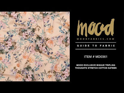 Stretch Cotton Sateen - Bisque Floral - Trifling Thoughts Print - Mood Exclusive Kenko Collection
