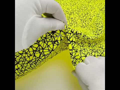 Printed Reflective Fabric - Fluorescent Yellow with Black Web - Image 6 of 6