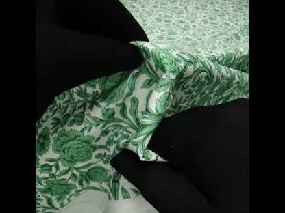 Liberty Fabrics Tana Lawn® - Sambourne Green - Dark Mint Green and White Fancy Roses