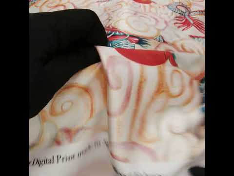 Polyester Satin - Red, Blue Green and Orange Eastern Dragon in Clouds - Mood Exclusive Skybound Scales Print - Image 6 of 6