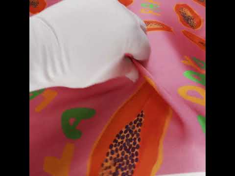Rayon Challis - Pink Papayas - Snack Time Print - Mood Exclusive Citrus Collection - Image 6 of 6