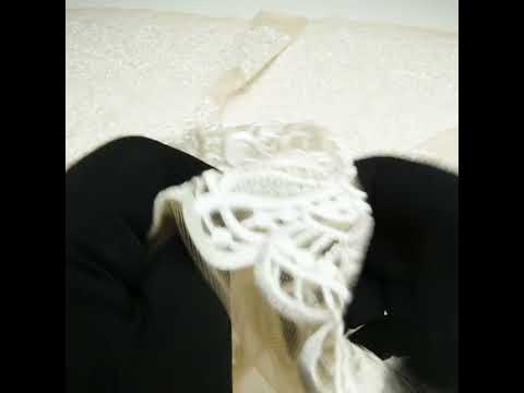 Embroidered Lace - Off-White Floral on Nude - Image 5 of 5