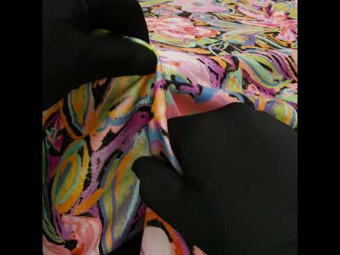 Brushed Cotton Woven - Pink, Floral Purple and Bright Green Chalk Drawing Flowers - Mood Exclusive Chalkboard Blossoms Print - Image 6 of 6
