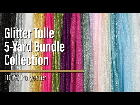 Glitter Tulle 5-yard Bundle - Iridescent on White - Image 7 of 7