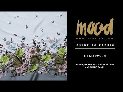 Silver, Green and Mauve Floral Jacquard Panel - Image 5 of 5