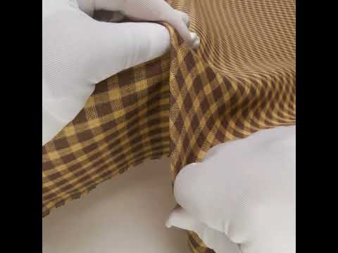 Medium Weight Linen Woven - Brown and Beige Plaid - Image 6 of 6