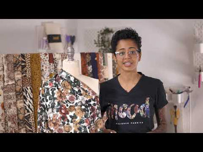 Stretch Cotton Sateen - Green and Brown Animal Spots - Guerrilla Safari Print - Mood Exclusive Serengeti Collection