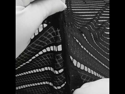 Corded Lace - Black Squares and Stripes - Image 6 of 6