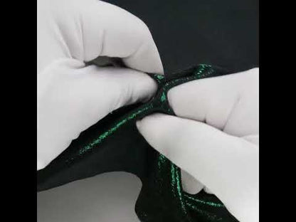 Metallic Foiled Uneven Stretch Rib Knit - Teal on Black - Estelle Collection