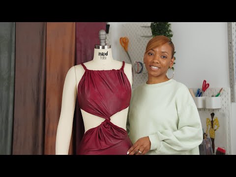Faux Leather Foil Stretch Polyester Knit - Warm Brown Cloud Textured - Vanessa Collection - Image 6 of 6