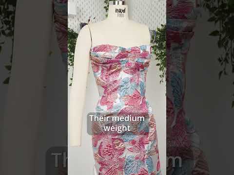 Metallic Hot Pink, Blue and Peach Blooms Luxury Brocade - Image 6 of 6