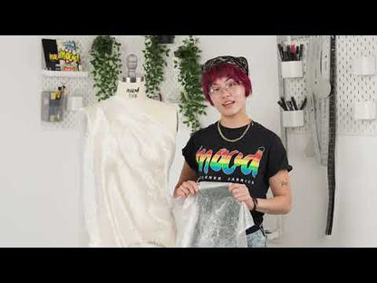 Iridescent Rainbow and Blue or Not Crinkled Polyester Organdy