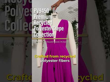 Stretch Recycled Polyester 4-Ply Crepe - Light Red - Premium Collection