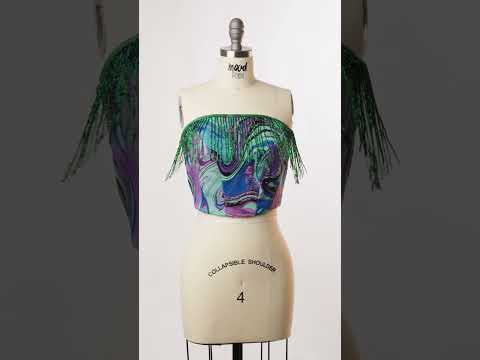 Charcoal Beaded Fringe on Braided Lip - 5" - Image 3 of 3
