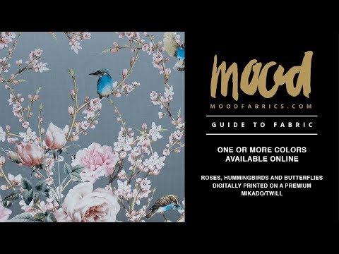Roses, Hummingbirds and Butterflies Digitally Printed on a Lily Pad Premium Mikado/Twill - Image 5 of 5