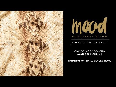 Mood Exclusive Italian Frozen Dew and Brown Python Printed Silk Charmeuse - Image 5 of 5